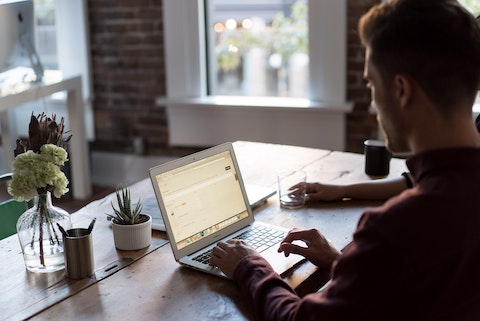 person using online banking