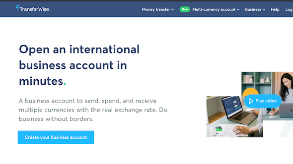 transferwise business bank homepage