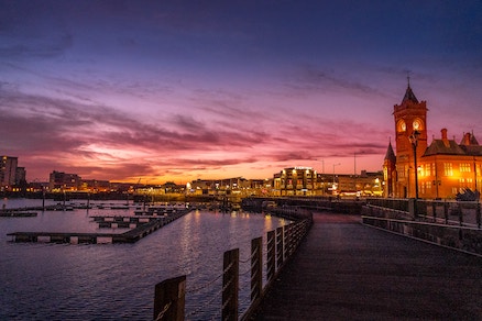 Cardiff city waterfront