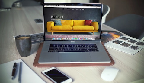 internet browser on laptop